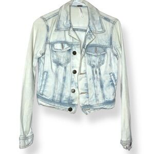 Free People | Distressed Acid Washed Denim Jacket | XS